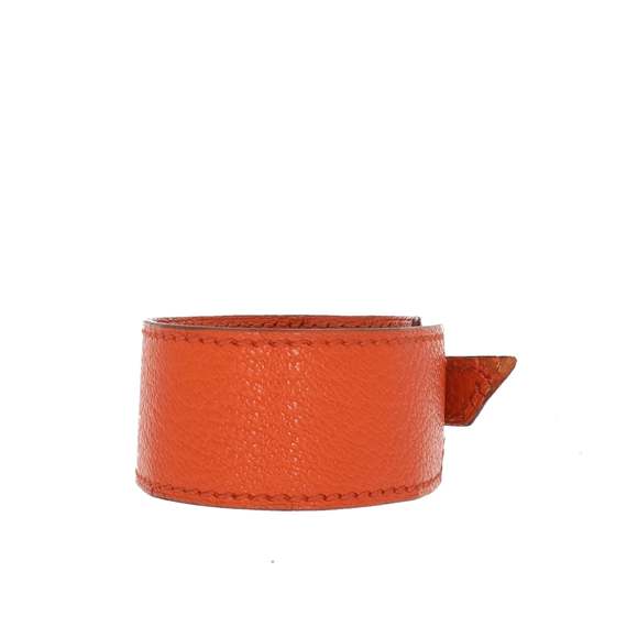 HERMES Artemis Bracelet in Orange Leather - Picture 4 of 5
